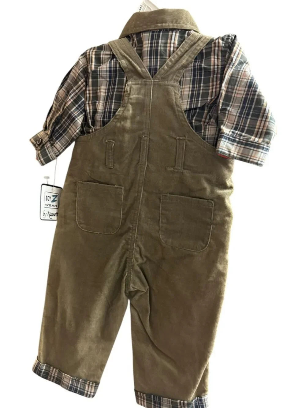 Nanette Baby Boys Z Wear 3-Piece Gone Fishing Corduroy Overalls Set Size 6-9M